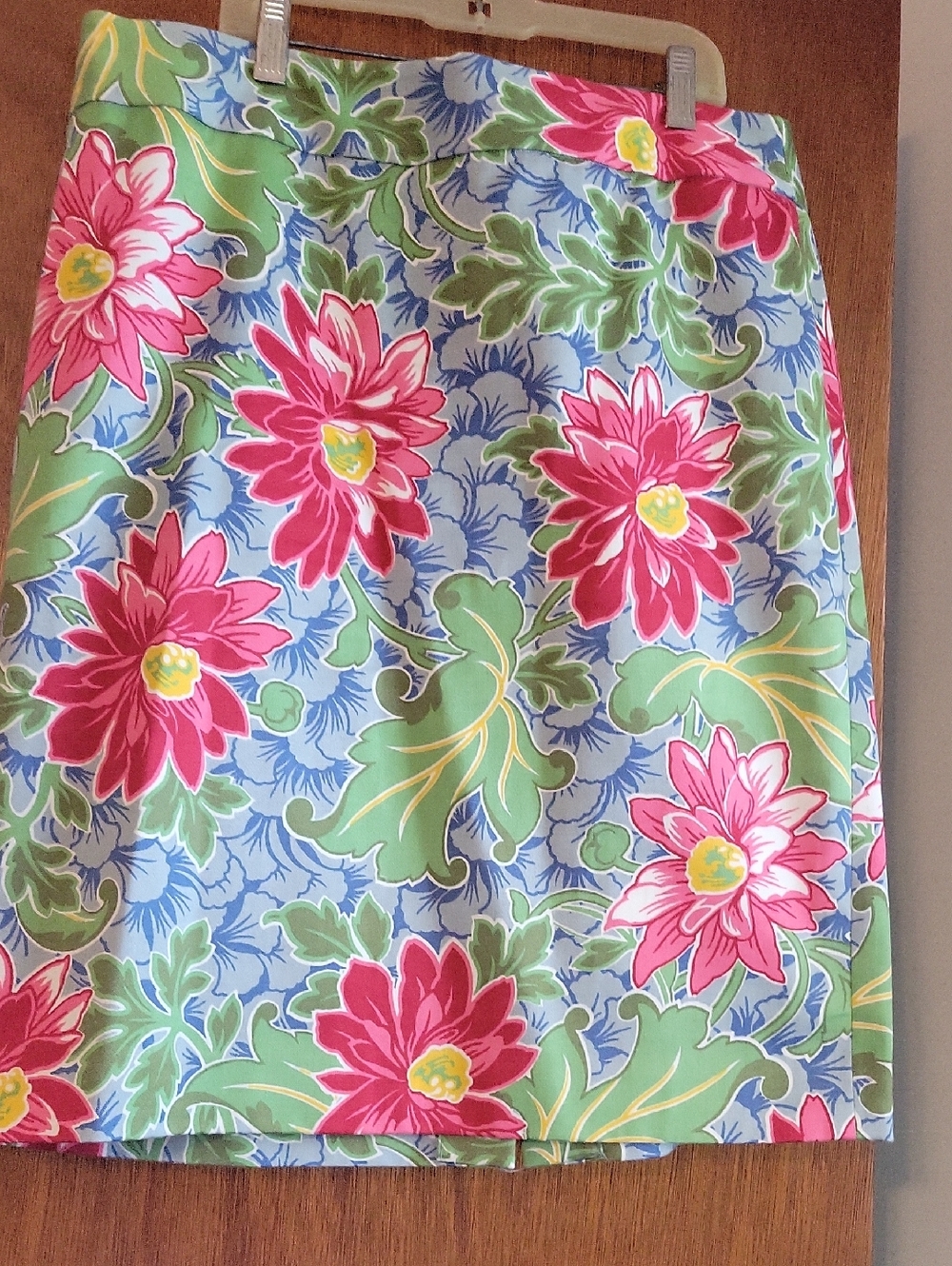 Talbots Pink Floral Skirt with Yellow Accents 12P